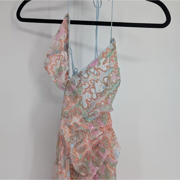 For Love And Lemons One Shoulder Multicolor Lace Dress - Picture 5 of 7